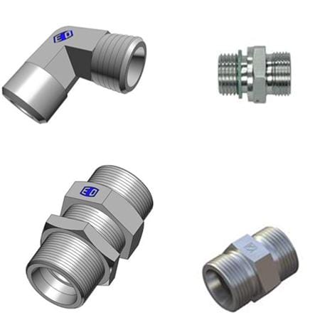 Hydraulik skærerings fittings med to tilslutninger